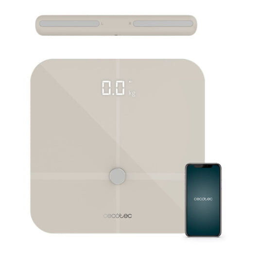 Digital Bathroom Scales Cecotec 04264 Beige Tempered Glass