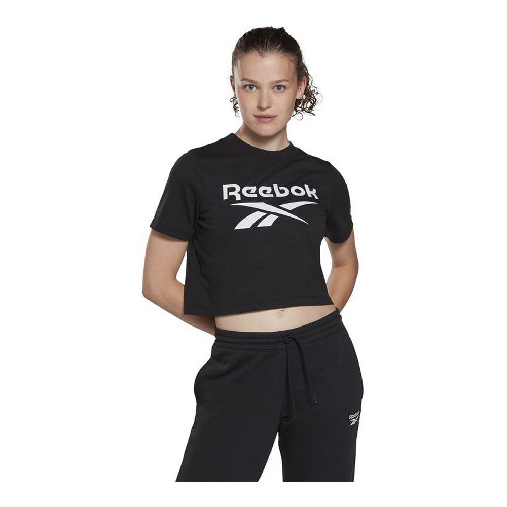 T-shirt a maniche corte da donna Reebok Cropped Identity Nera