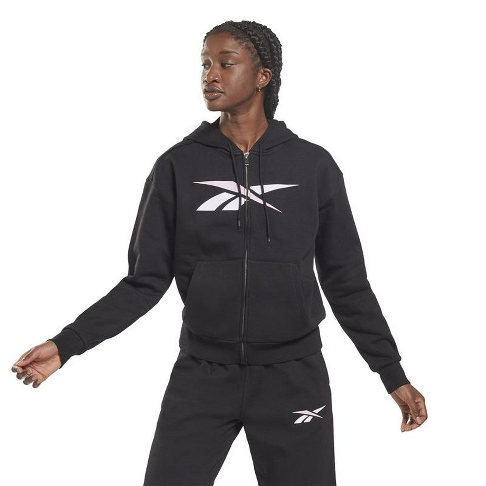 Giacca sportiva da donna Reebok Training Essentials Vector Full-Zip nera