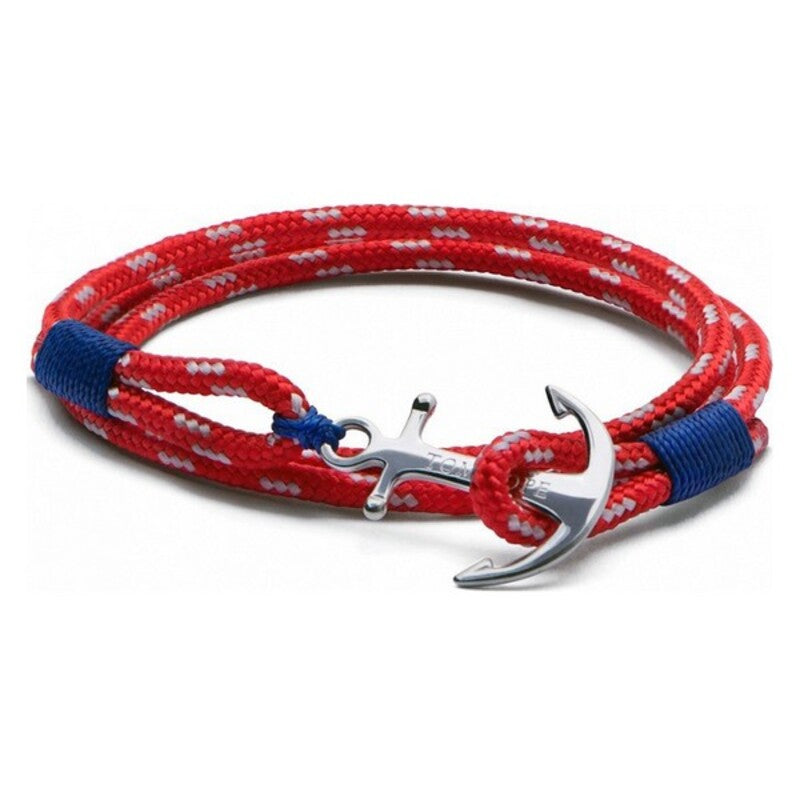 Bracciale unisex Tom Hope TM001 Tessuto rosso Argento sterling Argento tessile/Argento sterling