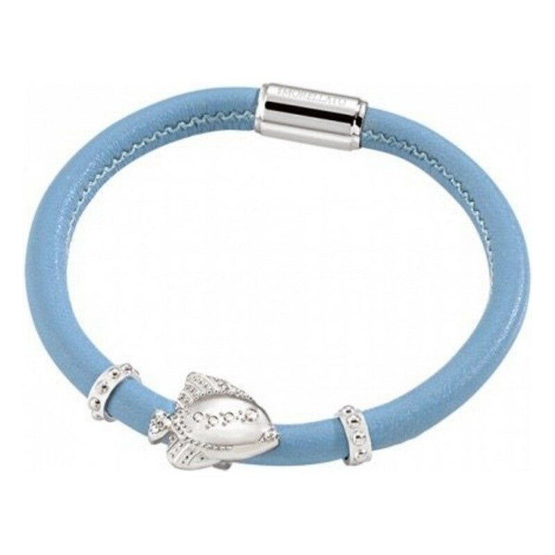 Bracciale Donna con Cristalli Morellato SADZ06 Pelle Blu Crystal Acciaio Silver (19,5 cm)