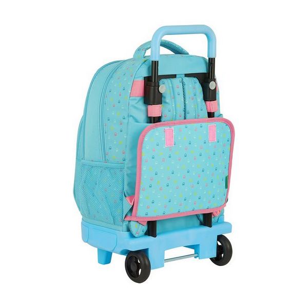 Zaino Scuola con Ruote Compact Benetton Candy Azzurro