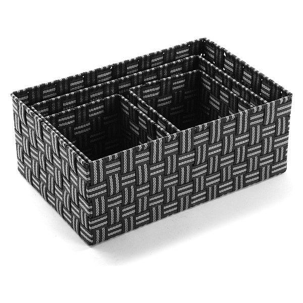 Set di scatole portaoggetti impilabili in tessuto (4 pezzi) (25 x 15 x 38 cm)