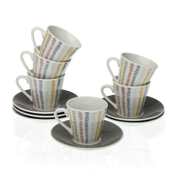 Set tazze da caffè in porcellana di velluto a coste (12 pezzi)