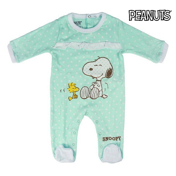 Baby's Long-sleeved Romper Suit Snoopy 74652 Turquoise