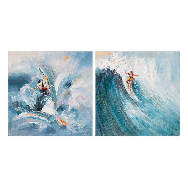 Set di 2 dipinti ad olio Surf (100 x 4 x 100 cm)