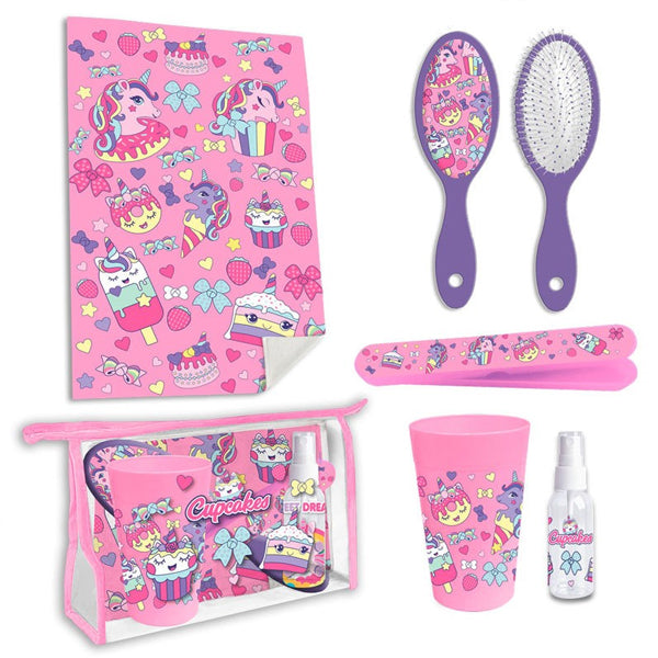 Travel Vanity Case Cupcakes Pink (5 Pcs)
