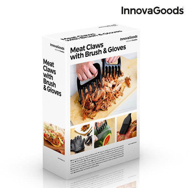 Artigli per carne con spazzola e guanti InnovaGoods