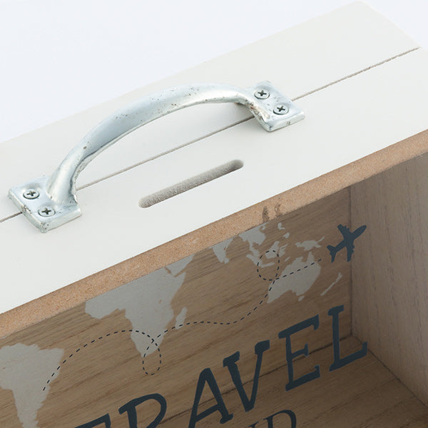 Salvadanaio da viaggio in legno
