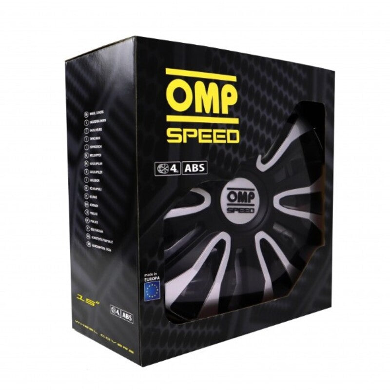 Copricerchio OMP Magnum Speed Nero Argento 15" (4 ud)