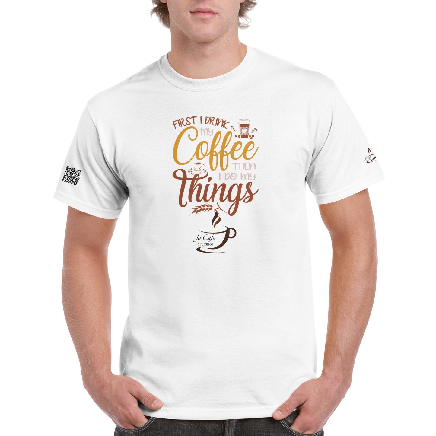 T-shirt girocollo unisex pesante personalizzabile fe-Café