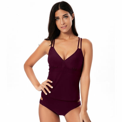 2021 Nuovo set bikini a due pezzi a vita bassa stampato con nodo