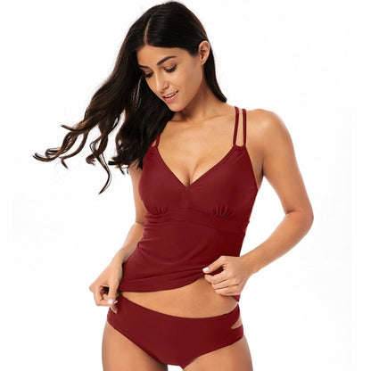 2021 Nuovo set bikini a due pezzi a vita bassa stampato con nodo