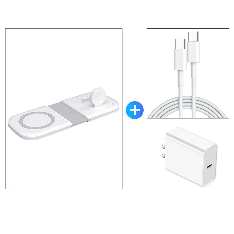 Compatible with Apple, Three-in-one Wireless Charger Magsafe Dual Magnetic Suction