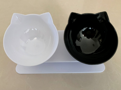 New Inclined Food Cat Ear Oblique Mouth Transparent Single Pet Bowl