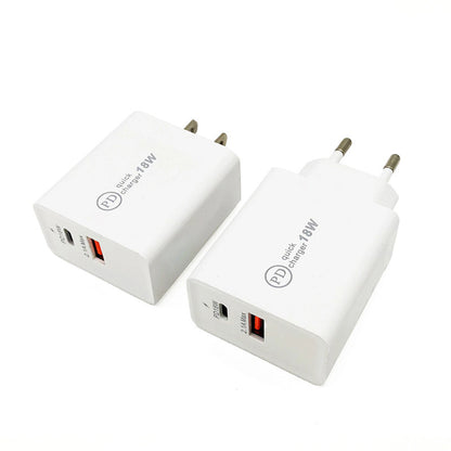 18W USB-C Fast Charge USB Type-C PD Charger EU US Plug Fast Charging Adapter