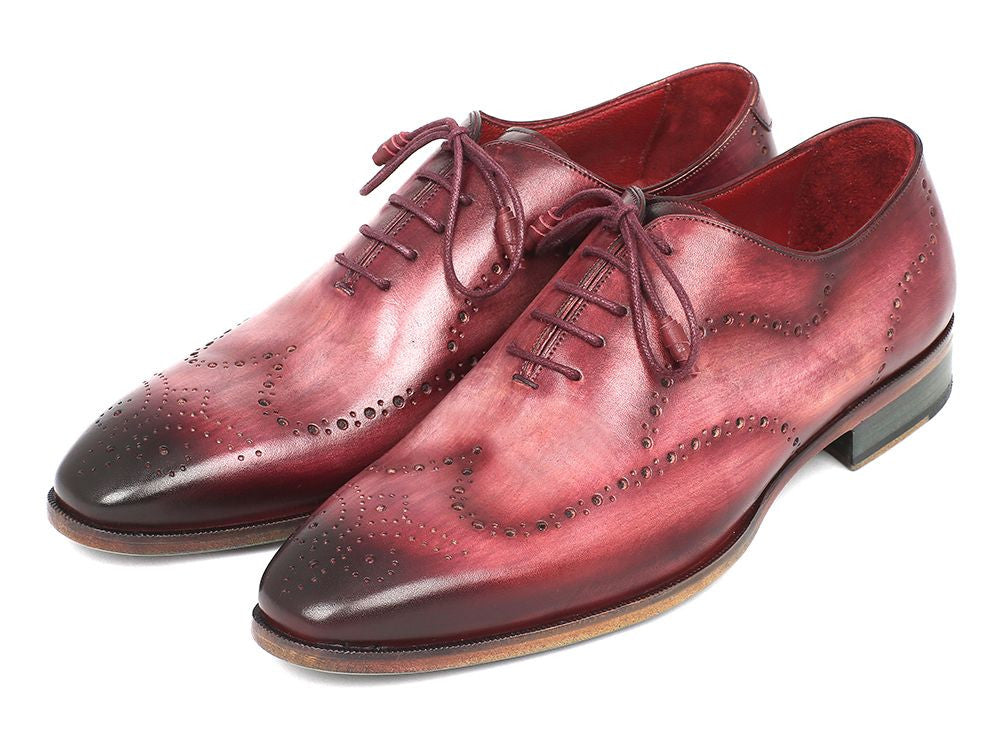 Paul Parkman Oxford Wingtip Pelle di vitello dipinta a mano bordeaux