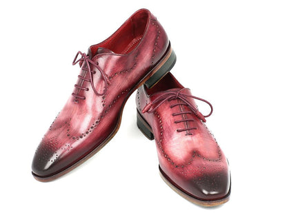 Paul Parkman Oxford Wingtip Pelle di vitello dipinta a mano bordeaux