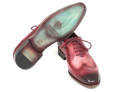 Paul Parkman Oxford Wingtip Pelle di vitello dipinta a mano bordeaux