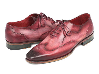 Paul Parkman Oxford Wingtip Pelle di vitello dipinta a mano bordeaux