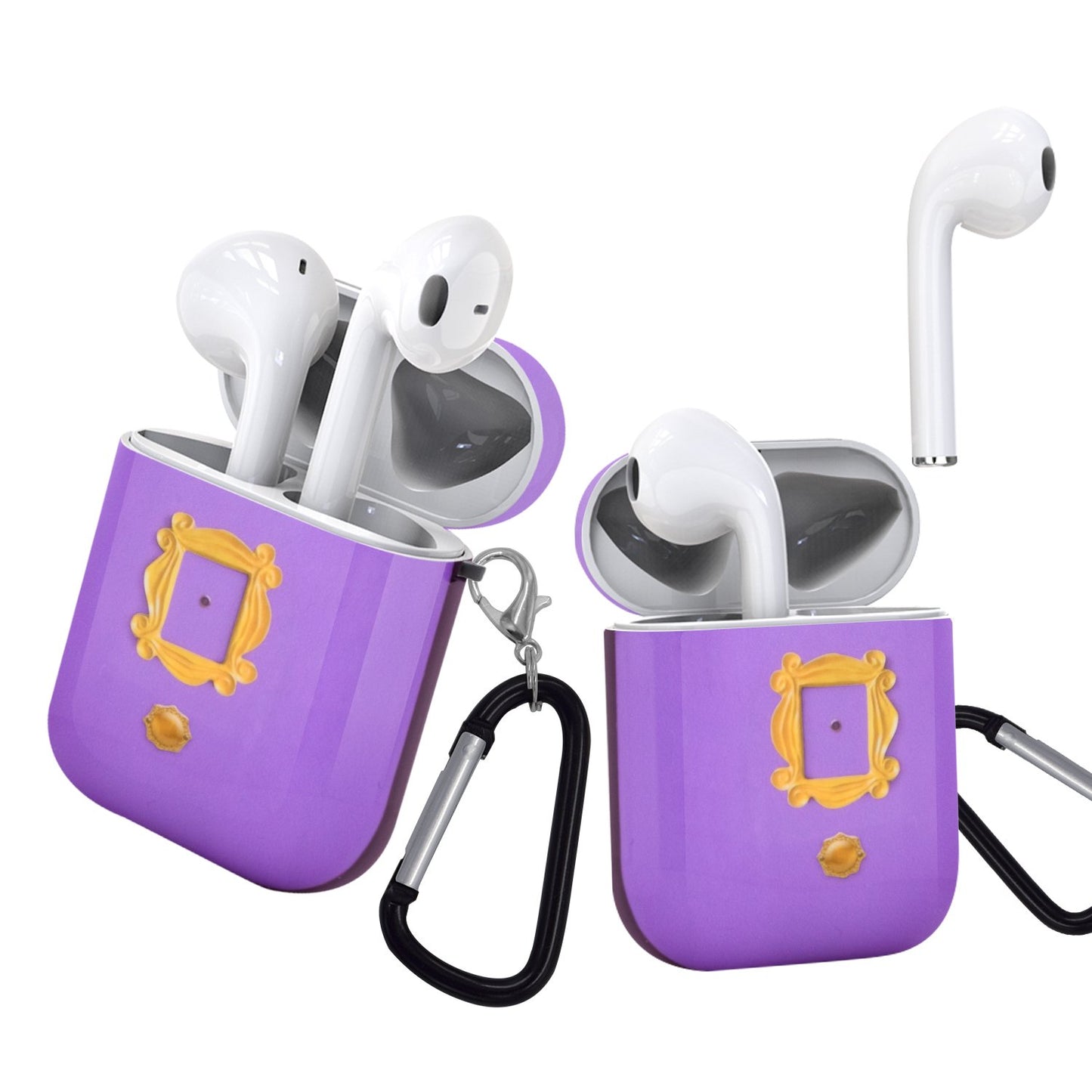 AMICI Custodia per AirPods 1 e 2 con porta viola 