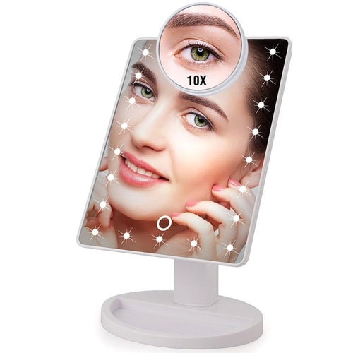 Specchio per trucco touch screen con 22 luci LED