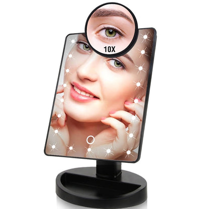 Specchio per trucco touch screen con 22 luci LED