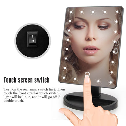 Specchio per trucco touch screen con 22 luci LED