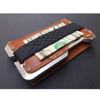 Leather Card Holder Anti-magnetic Metal Aluminum Alloy Wallet