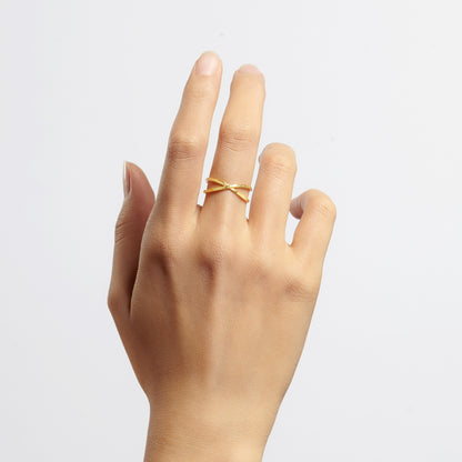 Doppio anello in oro delicato anello minimalista