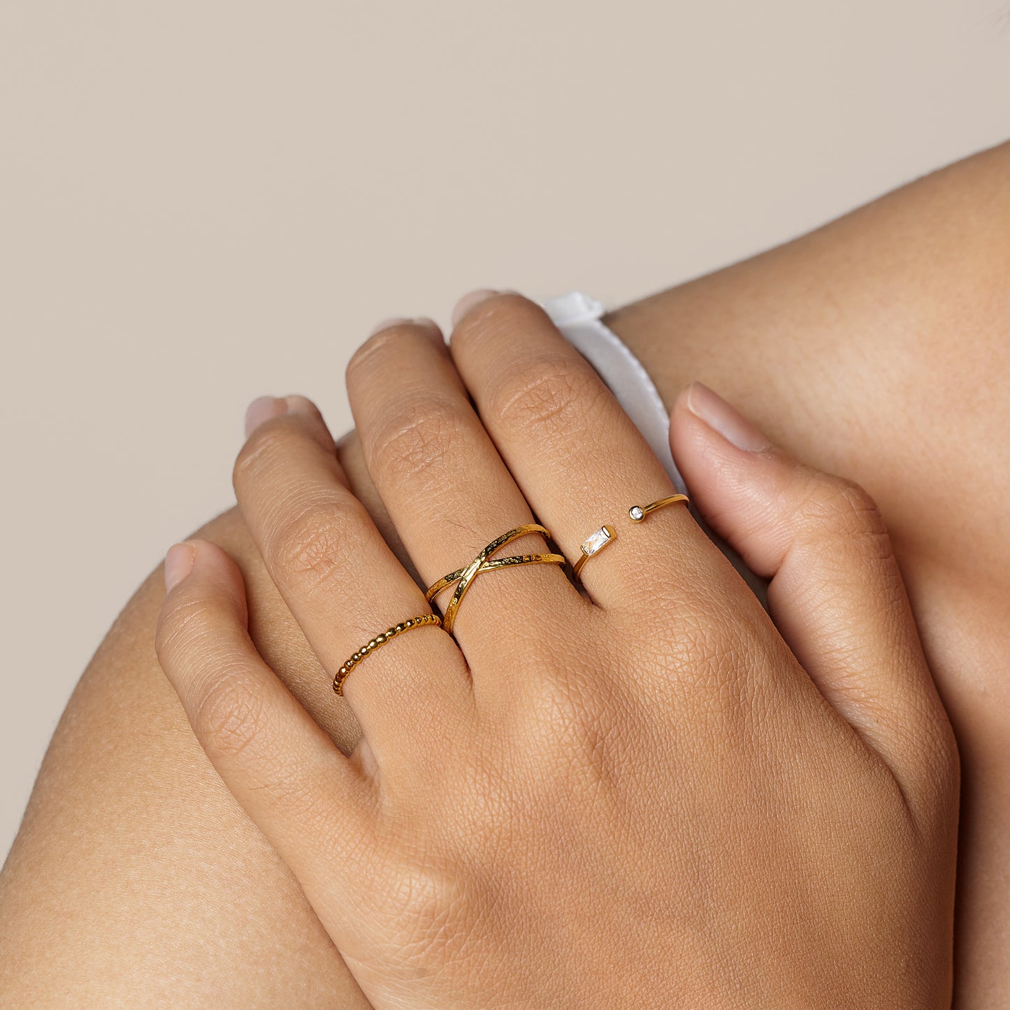 Doppio anello in oro delicato anello minimalista