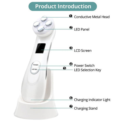 Mesoterapia facciale LED Photon Massaggiatore per la cura della pelle per la rimozione delle rughe del viso