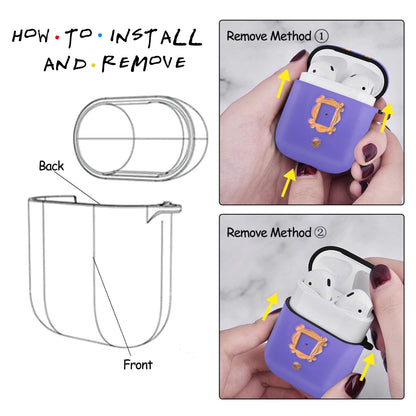 AMICI Custodia per AirPods 1 e 2 con porta viola 