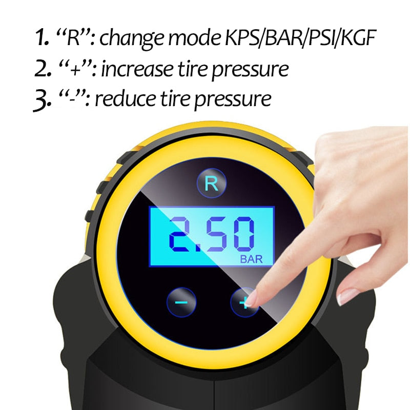 Pompa per compressore d'aria per auto intelligente LED digitale portatile automatica portatile