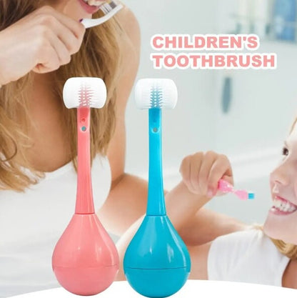 Three-Sided Toothbrush For Children 3d Silicone Soft Bristle Toothbrush