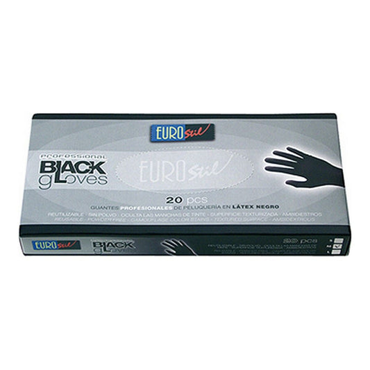 Disposable Gloves Eurostil Guantes Latex Black (20 uds)