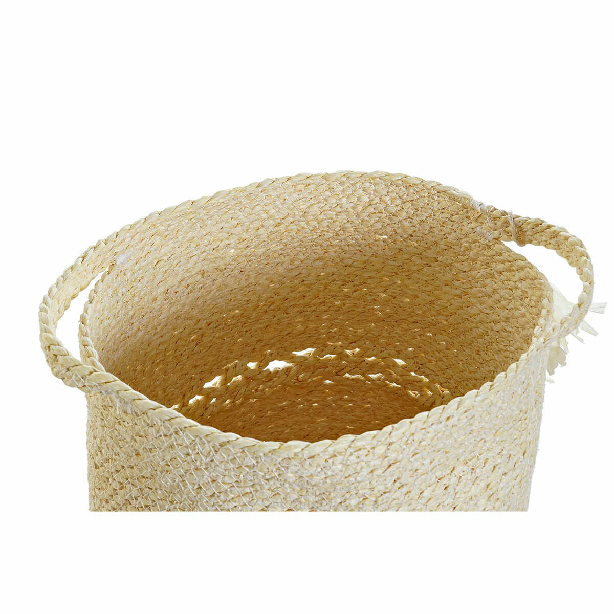 Basket set DKD Home Decor Beige Natural Fibre (34 x 34 x 37 cm)