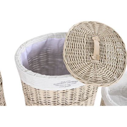 Set of Baskets DKD Home Decor Beige wicker 51 x 37 x 56 cm 52 x 38 x 56 cm (5 Pieces)