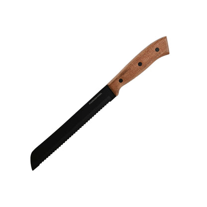 Knife Set Home ESPRIT Black Stainless steel Acacia 4 x 1 x 33 cm 6 Pieces