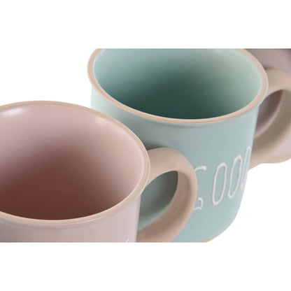Piece Coffee Cup Set Home ESPRIT Blue Pink Stoneware Urban 180 ml 4 Pieces