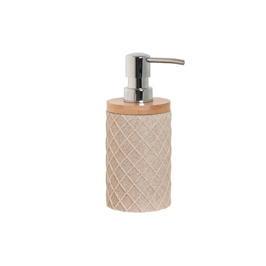Soap Dispenser Home ESPRIT Beige Resin Bamboo 7 x 9 x 18 cm