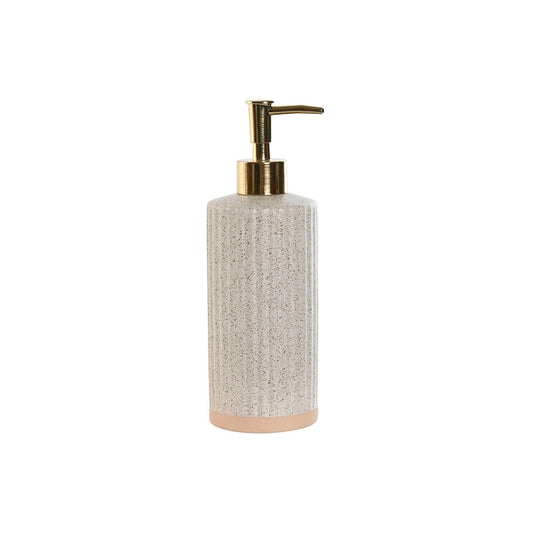 Soap Dispenser Home ESPRIT Beige Golden Stoneware Matt 8 x 7 x 21 cm