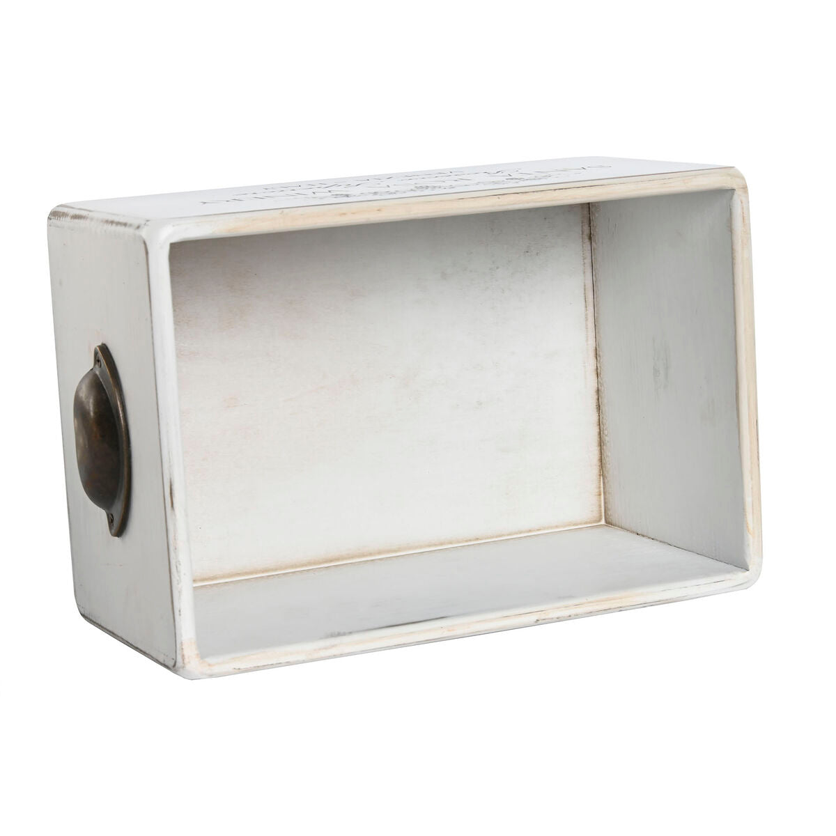 Storage boxes Home ESPRIT White Fir wood 35 x 22 x 15 cm 3 Pieces