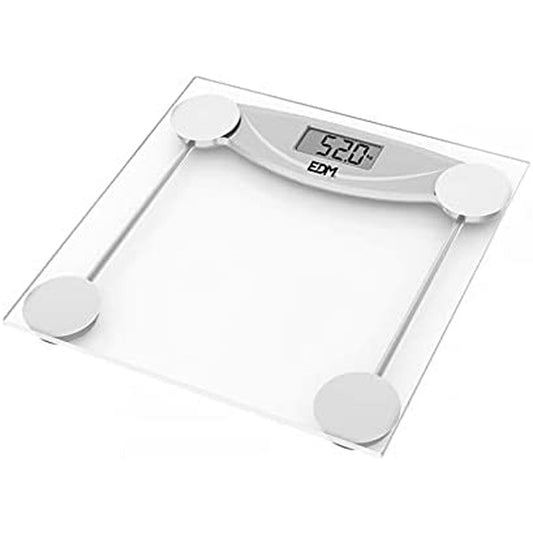 Digital Bathroom Scales EDM Crystal Black 180 kg (26 x 26 x 2 cm)