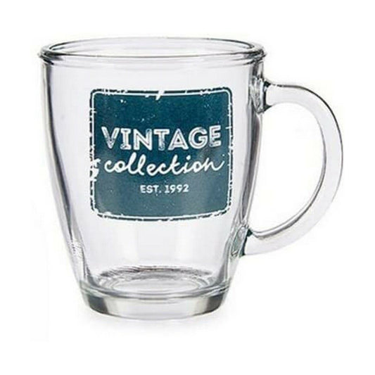 Tazza Mug Vintage Trasparente Vetro 320 ml