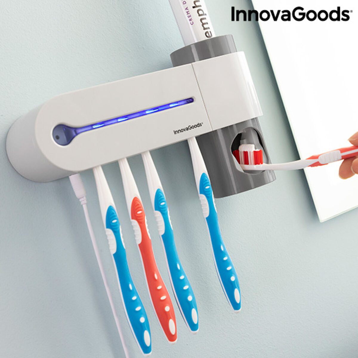 UV Toothbrush Steriliser with Stand and Toothpaste Dispenser Smiluv InnovaGoods White (Refurbished B)