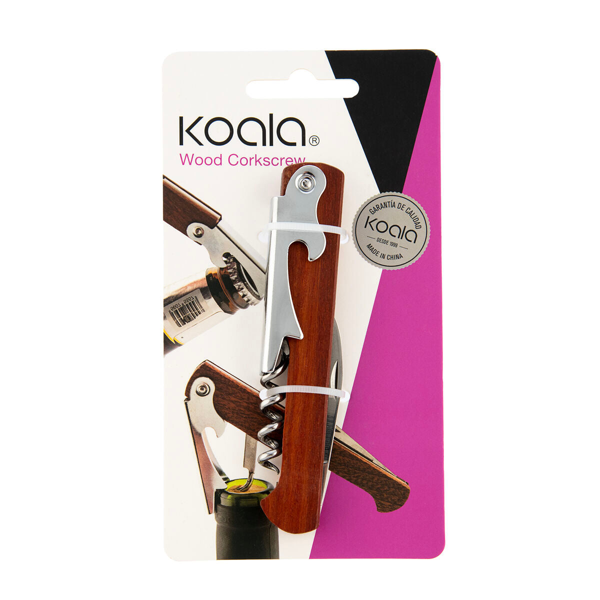 Corkscrew Koala Basic Metal Acacia 11 x 1,8 x 1,3 cm