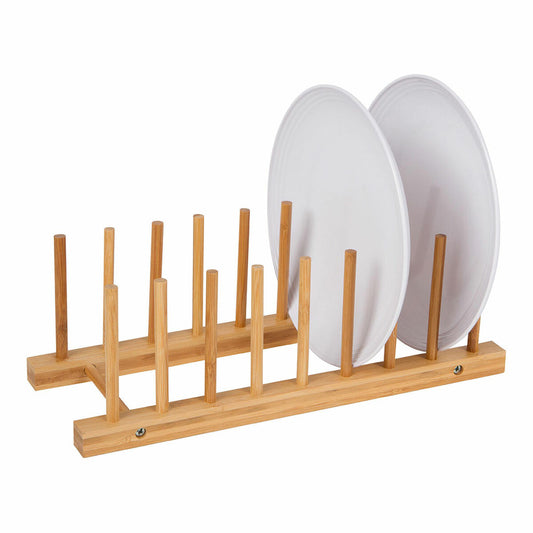 Plate Rack 34 x 12,5 x 12 cm Natural Bamboo