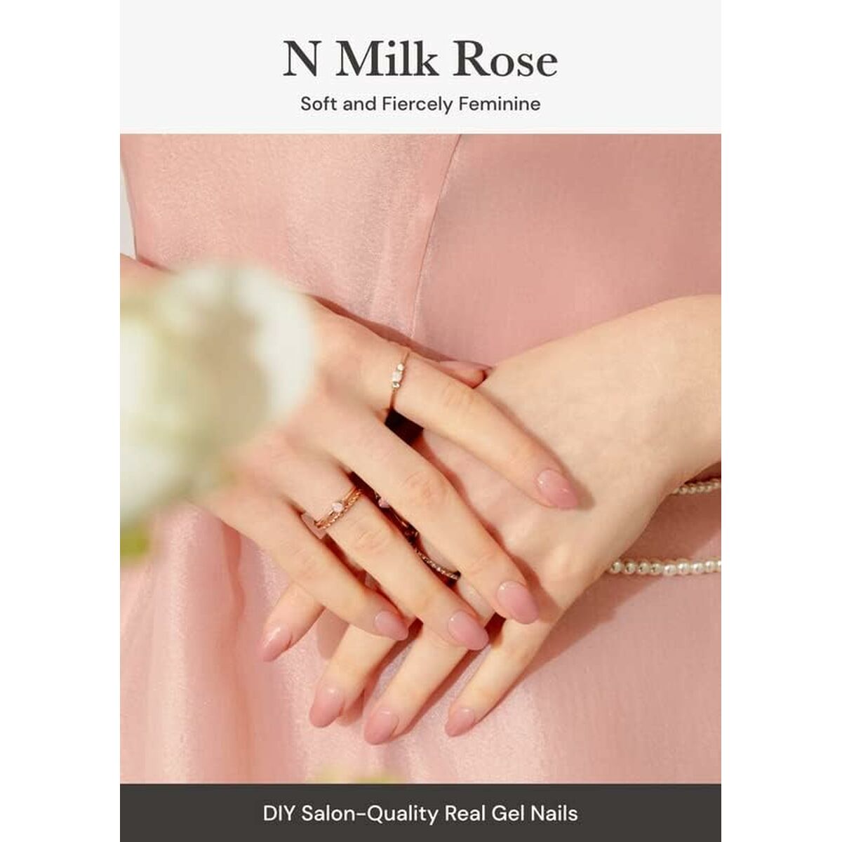 Gel Nail Strips Ohora Semi Cured Gel Milk Rose 30 Pieces