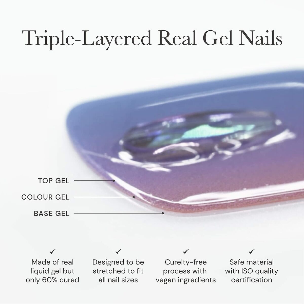 Gel Nail Strips Ohora Semi Cured Gel Cream Rose 30 Pieces
